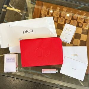 Dior Red Cosmetic Bag